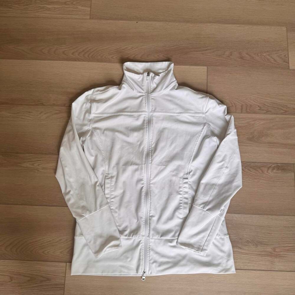 Nike FIT DRY Women’s XL White Full Zip Track Jacket Stand Collar Activewear